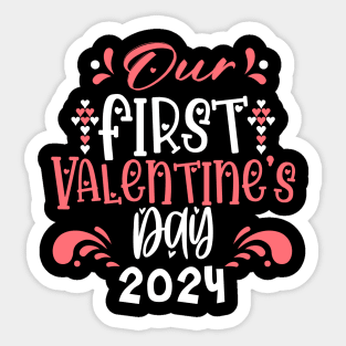 Our First Valentines Day Together 2024 Matching Couple Sticker